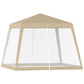 Outsunny 10x10ft Party Tent Canopy with Netting, Patio Screen House Slant Leg Outdoor Gazebo Sun Shade Shelter, Khaki | The Comfy Couch Canada