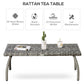 Outsunny 35" Rattan Coffee Table Outdoor Side Table Patio Wicker Furniture, Small Rectangular with All-Weather PE for Garden, Balcony, Backyard, Poolside, Grey | The Comfy Couch Canada