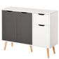 HOMCOM 28" Sideboard Sophistication: Storage Cabinet with Drawer, Solid Frame for Bedroom, Living Room, Home Office, Grey | The Comfy Couch Canada