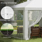Outsunny Shaded Sanctuary: 19x9ft Party Tent Gazebo Canopy, Outdoor Sun Shade with Mosquito Netting, White Elegance | The Comfy Couch Canada