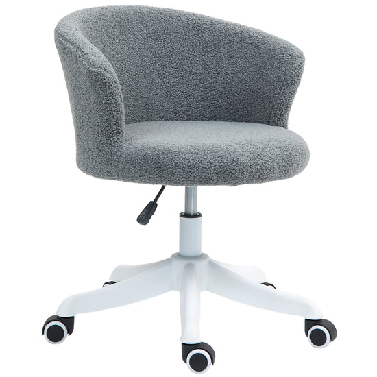 Vinsetto Armless Office Chair, Fluffy Computer Desk Chair with Adjustable Height, Swivel Wheels, Mid Back, Grey | The Comfy Couch Canada