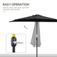 Outsunny Patio Umbrella: 9ft Half Round Balcony Garden Parasol Sun Shade Black | The Comfy Couch Canada