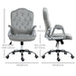 Vinsetto Plush Velvet Home Office Chair: Gray Button Tufted, Swivel Desk Chair, Adjustable Height, Tilt Function | The Comfy Couch Canada