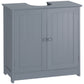 HOMCOM Pedestal Sink Bathroom Vanity Cabinet Under Sink Design 2 Doors Shelf Grey.