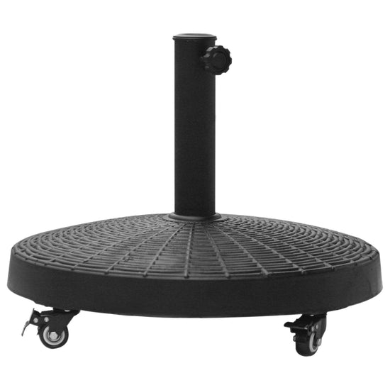 Outsunny Resin Patio Umbrella Base 20.5" Round Outdoor Parasol Stand with Braked Wheels Offset Garden Holder | The Comfy Couch Canada