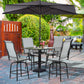 Outsunny Patio Furniture Set 5 Pieces Grey Outdoor Garden with Tempered Glass Table 4 Swivel Chairs Conversation Set.