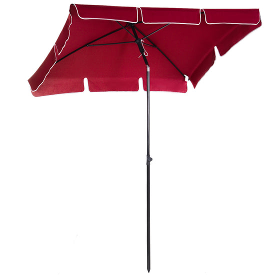 Outsunny 7x4ft Rectangle Patio Umbrella Aluminum Tilt Adjustable Garden Parasol UV Protection Sun Shade Outdoor Canopy Red | The Comfy Couch Canada