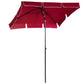 Outsunny 7x4ft Rectangle Patio Umbrella Aluminum Tilt Adjustable Garden Parasol UV Protection Sun Shade Outdoor Canopy Red | The Comfy Couch Canada