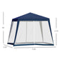 Outsunny 10x10ft Outdoor Party Tent Patio Canopy Gazebo with Netting Sun Shade Shelter Garden Blue | The Comfy Couch Canada