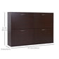HOMCOM Wooden Shoe Storage Cabinet with 4 Flip Down Drawers, Entryway Shoe Shelf Organizer in Rich Brown | The Comfy Couch Canada
