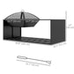 Outsunny Fire Pit Coffee Table with Storage Shelf, Wood-burning Firepit with Spark Screen and Poker, Black | The Comfy Couch Canada