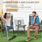 Outsunny 3 Pieces Bistro Set, Foldable Patio Furniture Set with Mesh Chairs, Glass Table for Garden, Balcony, Charcoal Grey | The Comfy Couch Canada