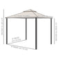 Outsunny 10x10ft Double Tier Garden Gazebo Canopy Outdoor Sunshade Tent Water-Resistant Anti-UV Roof with Metal Frame, Beige | The Comfy Couch Canada