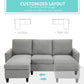 HOMCOM L-Shape Modern Sectional Sofa Couch Ottoman Corner Living Room Light Grey | The Comfy Couch Canada