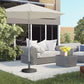Outsunny 40lb Patio Umbrella Base: Heavy Duty 21" Round Resin Stand for Outdoor Use, Bronze | The Comfy Couch Canada