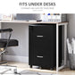 Vinsetto Locking File Chest: 2-Drawer Wooden Cabinet on Wheels for Secure Home Office & Study Organization, Black | The Comfy Couch Canada