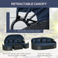 Outsunny 4 Pieces Rattan Daybed Patio Wicker Outdoor Garden Lounge Sofa Sets Sectional Conversation Set | The Comfy Couch Canada