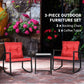 Outsunny 3 Pieces Rocking Bistro Set, Outdoor Wicker Patio Furniture with Glass Coffee Table and Outside Rocking Chairs for Porch | The Comfy Couch Canada