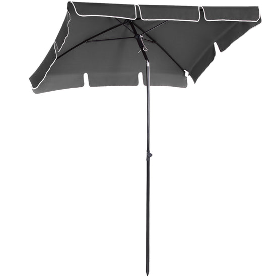 Outsunny 7x4ft Rectangle Patio Umbrella: Aluminum Tilt UV Protection Sun Shade for Outdoor, Grey | The Comfy Couch Canada