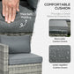 Outsunny 6 Pieces Patio Furniture Set, Rattan Wicker Sofa Outdoor Sectional Furniture Set w/ Coffee Table Cushioned Seat Mixed Gray | The Comfy Couch Canada