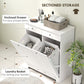 HOMCOM Laundry Cabinet, Tilt Out Laundry Hamper Cabinet with 2 Baskets, Bathroom Hamper Cabinet with 2 Drawers, Black.