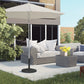 Outsunny 31lb Concrete Patio Umbrella Base: Outdoor Round Weight Stand for Lawn, Deck & Garden, Black | The Comfy Couch Canada