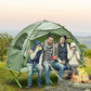 Outsunny Pop Up Camping Cot Tent Combo Set Portable Folding Outdoor Elevated Bed Dark Green | The Comfy Couch Canada