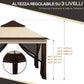 Outsunny 10.7 x 10.7ft Pop Up Gazebo, Adjustable Instant Sun Shelter with UV30+ Roof Cover, Removable Mesh Curtains, Beige | The Comfy Couch Canada