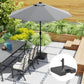 Outsunny Patio Umbrella Base with Wheels Handle, Heavy Duty Outdoor Umbrella Stand Base, Filled Up to 73lbs with Stand or 57lbs with Water for Garden, Poolside, Black | The Comfy Couch Canada