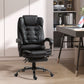 HOMCOM PU Leather High Back Executive Office Chair Swivel Recliner with Retractable Footrest Padded Armrests Black | The Comfy Couch Canada