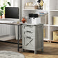 HOMCOM Vertical Filing Cabinet with 3 Drawers, Rustic Farmhouse Office Storage Cabinet for A4, Letter Size, Stone Grey | The Comfy Couch Canada