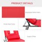 Outsunny Adjustable Sun Lounger with Reading Hole Folding Outdoor Recliner Seat for Beach Camping Red | The Comfy Couch Canada