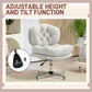 HOMCOM Computer Desk Chair, Armless Office Chair with Wide Padded Seat and Adjustable Height, Cream White | The Comfy Couch Canada
