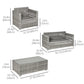 Outsunny Deluxe 4PC Outdoor Wicker Sofa Set PE Rattan Patio Furniture Extra Wide Seat Conversation Tempered Glass.