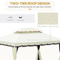 Outsunny 10 x 13ft Aluminum Frame Gazebo Canopy Double Tier Garden Shelter with Netting and Curtains, Cream White.