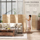 HOMCOM 5.6 Ft. Tall 6-Panel Room Divider, Pegboard Panel Freestanding Folding Privacy Screen Panels, Partition Wall Divider for Indoor Bedroom Office, Natural | The Comfy Couch Canada