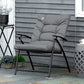 Outsunny Foldable Lounge Chair, Fabric Upholstered Recliner, Outdoor Lounger with Armrest, Metal Frame Camping Beach Chair, Grey | The Comfy Couch Canada