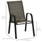 Outsunny Set of 4 Outdoor Dining Chairs, Heavy Duty Stackable Patio Dining Set with Armrests for Balcony Garden, Brown and Black | The Comfy Couch Canada