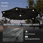 Outsunny 8.8FT Cantilever Patio Umbrella with Solar Powered LED Lights, Crank Handle, Cross Base for Outdoor Sun Shade, Grey | The Comfy Couch Canada