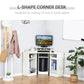 HOMCOM L-Shaped Desk with Monitor Stand Home Office Corner Workstation Small Space Solution White | The Comfy Couch Canada