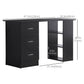 HOMCOM Black Computer Writing Desk with 3 Shelves & 3 Drawers - Versatile Student Study Table for Home Office | The Comfy Couch Canada