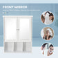Kleankin White Wall Cabinet: Bathroom Mounted Mirror Medicine Cabinet with Double Doors & Storage Shelves | The Comfy Couch Canada