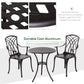 Outsunny 3 Pieces Patio Furniture Set, Outdoor Garden Conversation Set with Coffee Table, 2 Chairs and Umbrella Hole, Brown | The Comfy Couch Canada