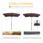 Outsunny 7x4ft Rectangle Patio Umbrella: Aluminum Tilt UV Protection Sun Shade for Outdoor, Coffee | The Comfy Couch Canada