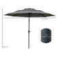 Outsunny 9FT 3-Tier Patio Umbrella: Outdoor Market Umbrella with Crank, Push Button Tilt for Deck & Lawn, Light Grey | The Comfy Couch Canada