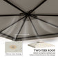 Outsunny Gazebo Refresh: 98" Square Canopy Replacement Top, Cream White Outdoor Garden Sun Shade, 2-Tier UV Cover | The Comfy Couch Canada