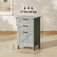 HOMCOM Vertical Filing Cabinet with 3 Drawers, Rustic Farmhouse Office Storage Cabinet for A4, Letter Size, Stone Grey | The Comfy Couch Canada