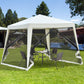 Outsunny 10x10ft Beige Party Tent with Netting - Outdoor Patio Canopy Gazebo for Sun Shade and Garden Shelter | The Comfy Couch Canada