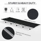 Outsunny Lightweight Camping Cot, Aluminium Portable Folding Bed w/ Strong Support 331 lbs and Carry Bag for Camping, Black