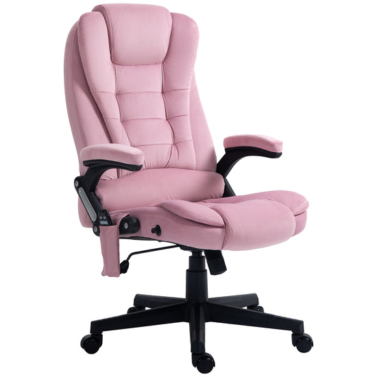 Vinsetto 6 Point Vibrating Massage Office Chair High Back Executive Chair with Reclining Back, Swivel Wheels, Pink | The Comfy Couch Canada
